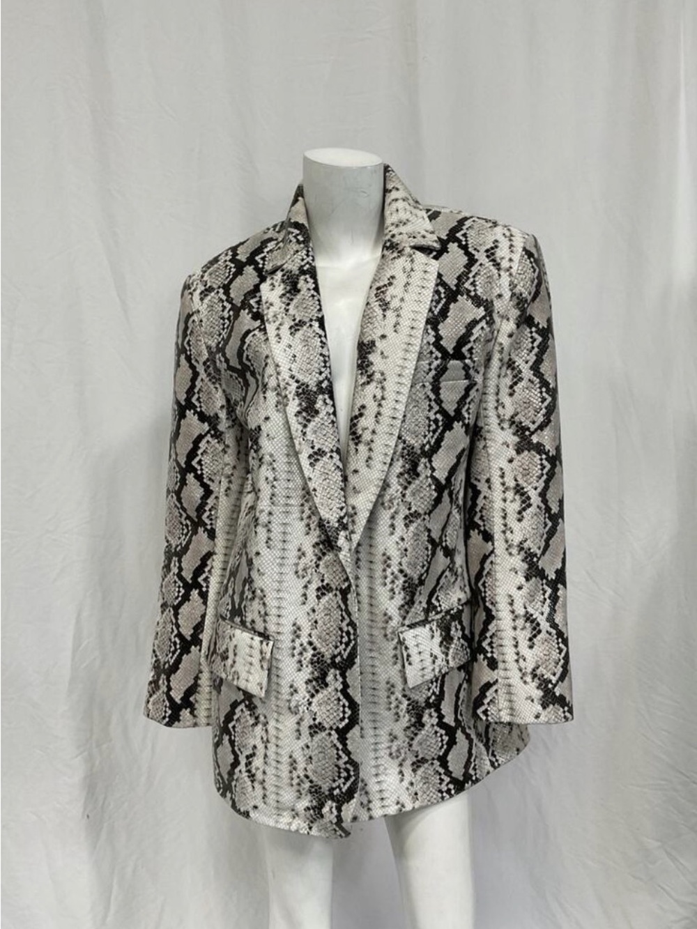 Retrofete Black and White python embossed Blazer